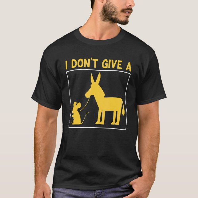 mouse walking a donkey i don't give rats 1 T-Shirt (Front)