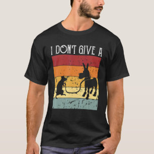 mouse walking a donkey i don't give rats 4 T-Shirt