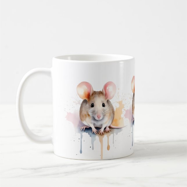 Mouse Wildlife & Nature Water Color Set Coffee Mug (Left)