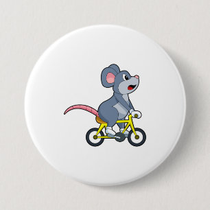 Mouse with Bicycle 3 Inch Round Button