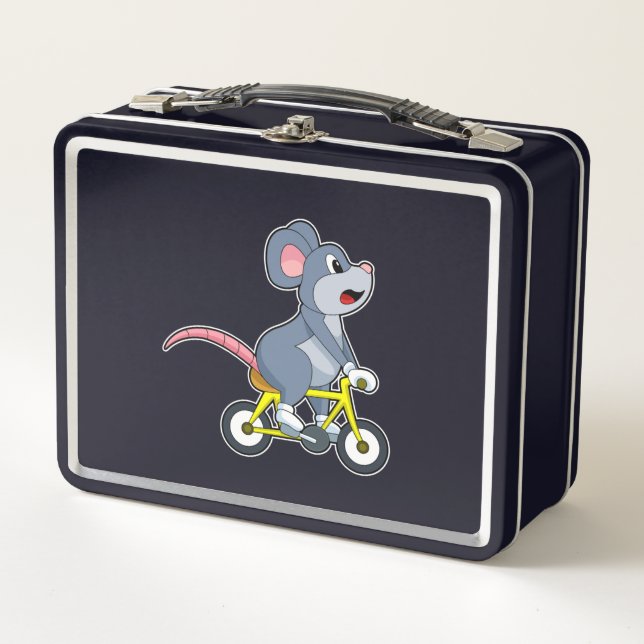 Mouse with Bicycle Metal Lunch Box (Front)