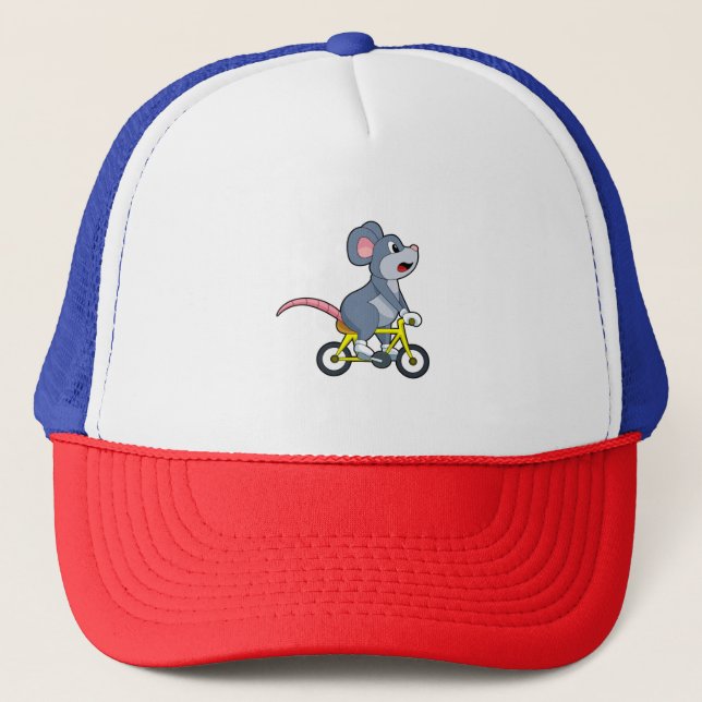 Mouse with Bicycle Trucker Hat (Front)