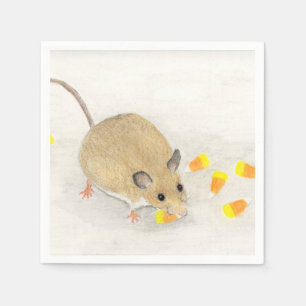 Mouse with Candy Corns Napkin