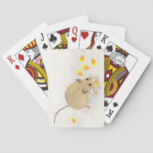 Mouse with Candy Corns Playing Cards