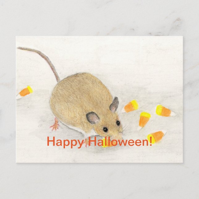 Mouse with Candy Corns Postcard (Front)