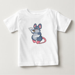 Mouse with Coffee Cup Baby T-Shirt