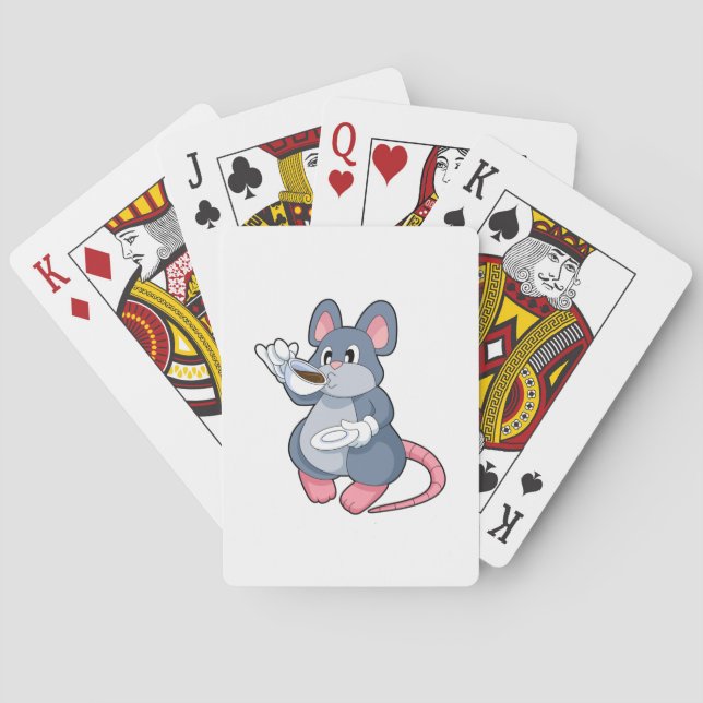 Mouse with Coffee Cup Playing Cards (Back)