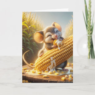 Mouse With Corn Cob Card