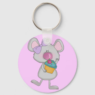 Mouse with Cupcake Tshirts and Gifts Keychain