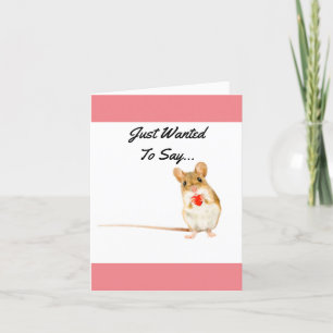 Mouse With Heart Thank You Card