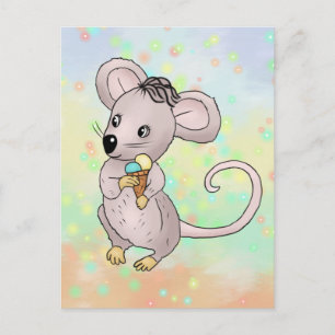 Mouse with ice postcard