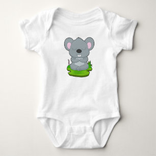 Mouse Yoga Fitness Meditation Baby Bodysuit