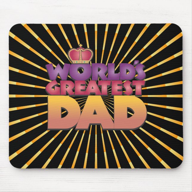 Mousemat, Abstract Burst, World's Greatest Dad Mouse Pad (Front)