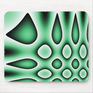 Mousemat Abstract Trippy Circles Teardrops, Green Mouse Pad