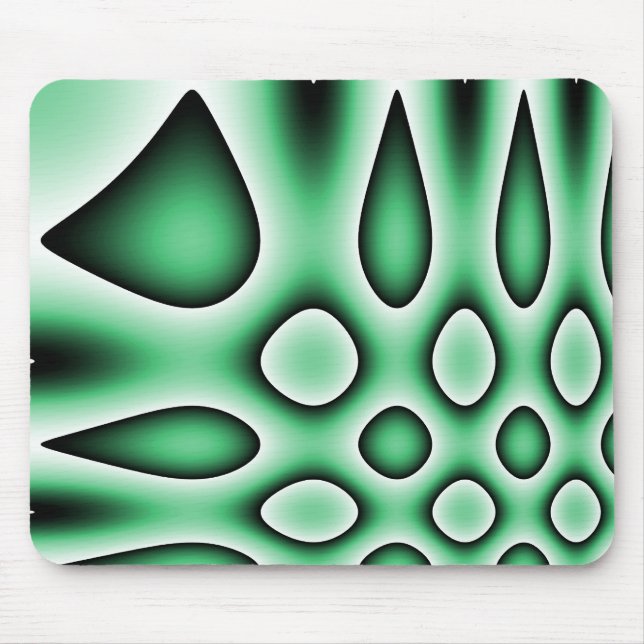 Mousemat Abstract Trippy Circles Teardrops, Green Mouse Pad (Front)
