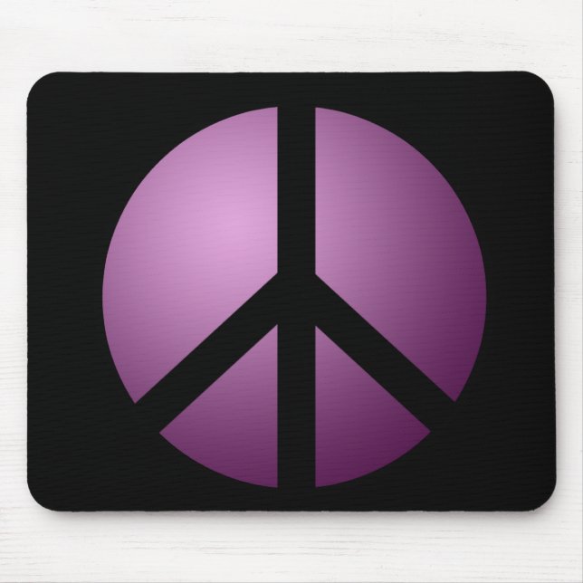 Mousemat Peace, Black and Purple Mouse Pad (Front)