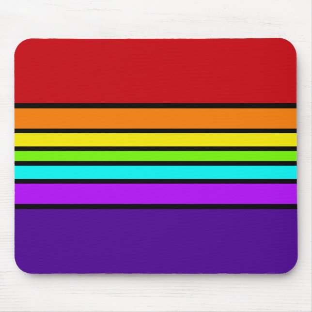 Mousemat Rainbow Stripes Horizontal Optical Fun Mouse Pad (Front)