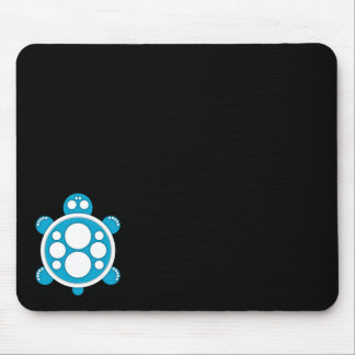 Mousemat, round turtle, sky blue white black mouse pad
