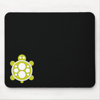 Mousemat, round turtle, yellow white black mouse pad