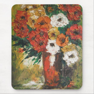 Mousepad Ann Hayes Painting Red Flowers Mixed