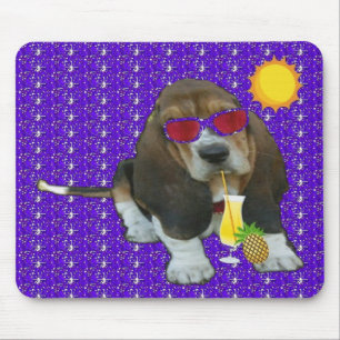 Mousepad Baby Basset Hound Summer Time