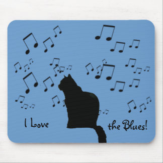 Mousepad - Black Blues Cat
