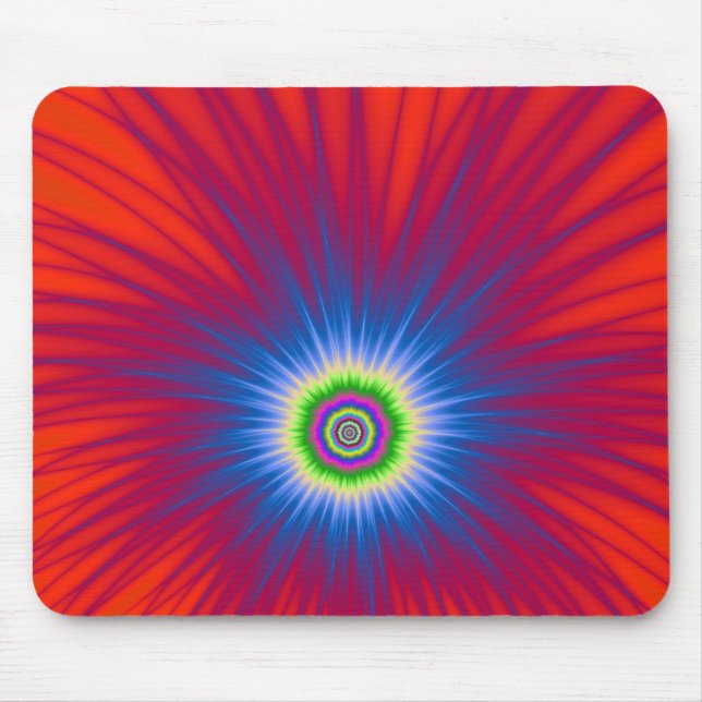 Mousepad   Blue Explosion on Red (Front)