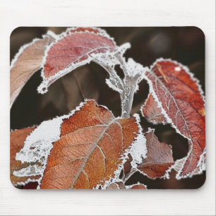 Mousepad Brown Frozen Leaves