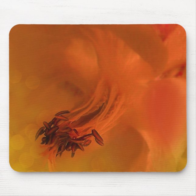 Mousepad Columbine Flower Edited Orange (Front)