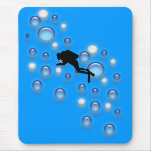 Mousepad - Diver with Bubbles
