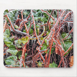 Mousepad Freezing Rain On Green Ivy Vines