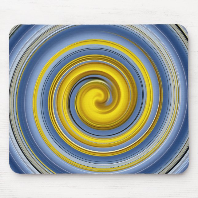 Mousepad gelb-blaue Spirale (Front)