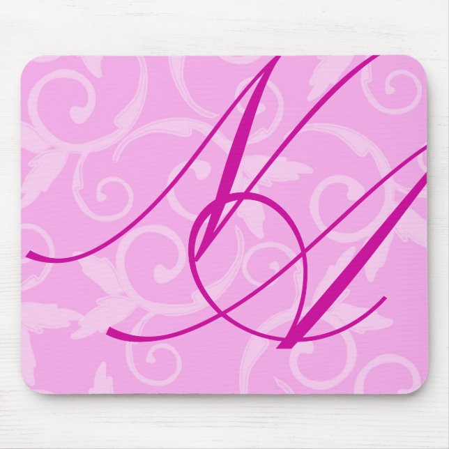 Mousepad - Girly Swirl Monogram (Front)
