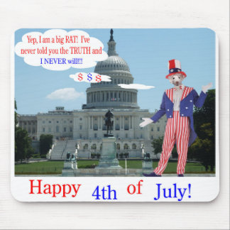 mousepad.  Happy 4th.  rat/unclesam Mouse Pad