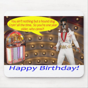mousepad. Happy Birthday. elvis/hound dog Mouse Pad