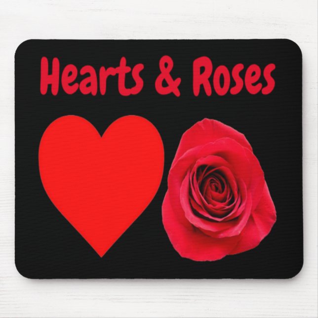 Mousepad Hearts & Roses (Front)