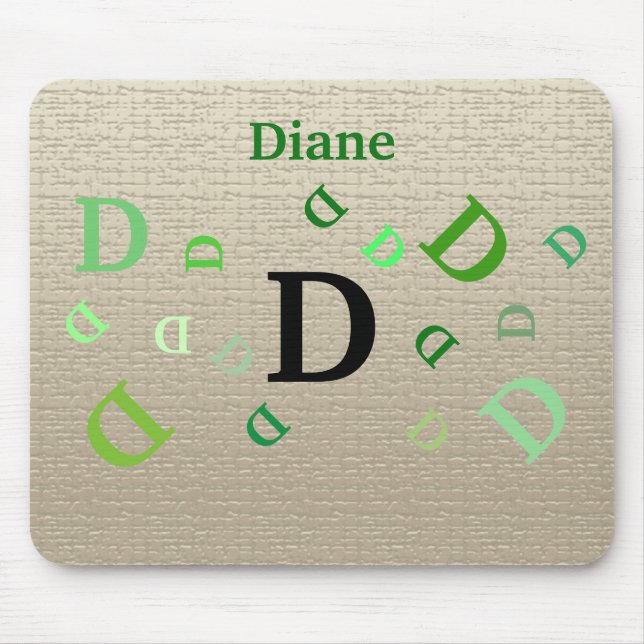 Mousepad - Jumbled Letters with Name in Green (Front)