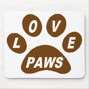Mousepad Love Paws on Paws Brown
