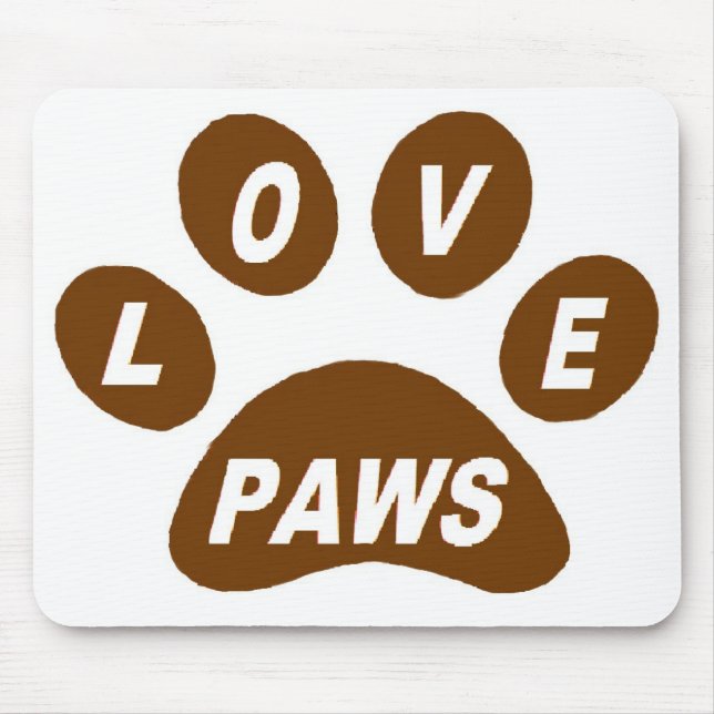 Mousepad Love Paws on Paws Brown (Front)