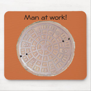 Mousepad - Man at work (manhole)