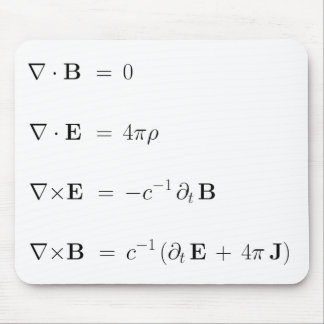 Mousepad, Maxwell's equations, white Mouse Pad