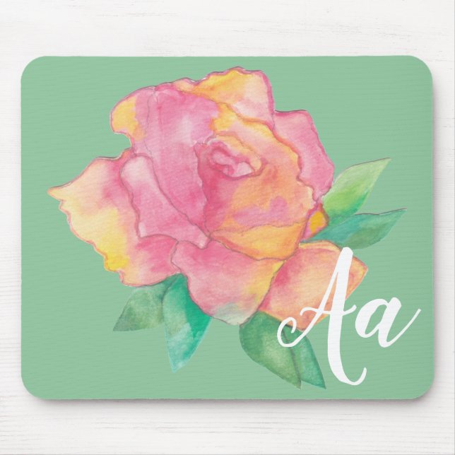 Mousepad "PINK Flower/Watercolor Sketch" (Front)