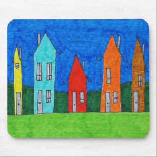 Mousepad- Rainbow Houses 8 Mouse Pad