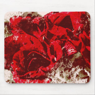Mousepad Red Rose Watercolor