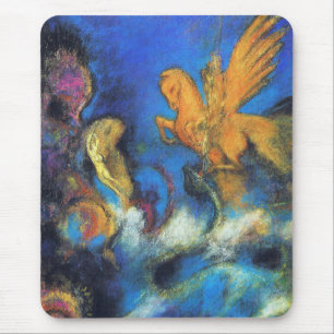 Mousepad: Roger & Angelica 2 by Odilon Redon Mouse Pad