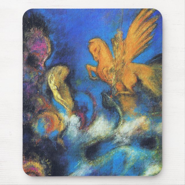 Mousepad: Roger & Angelica 2 by Odilon Redon Mouse Pad (Front)