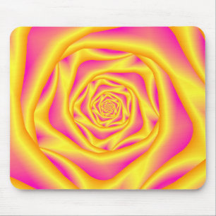 Mousepad   Spiral Rose in Yellow and Pink