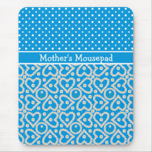 Mousepad to Personalize: Polkas Daisy Chains, Blue