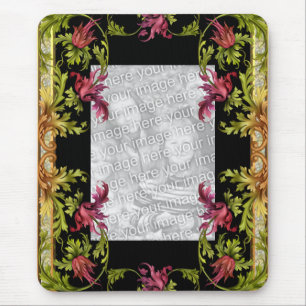 Mousepad Vintage "ADD Your Photo" Black Floral