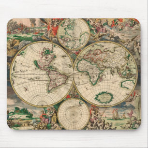 Mousepad Vintage World Map 1689